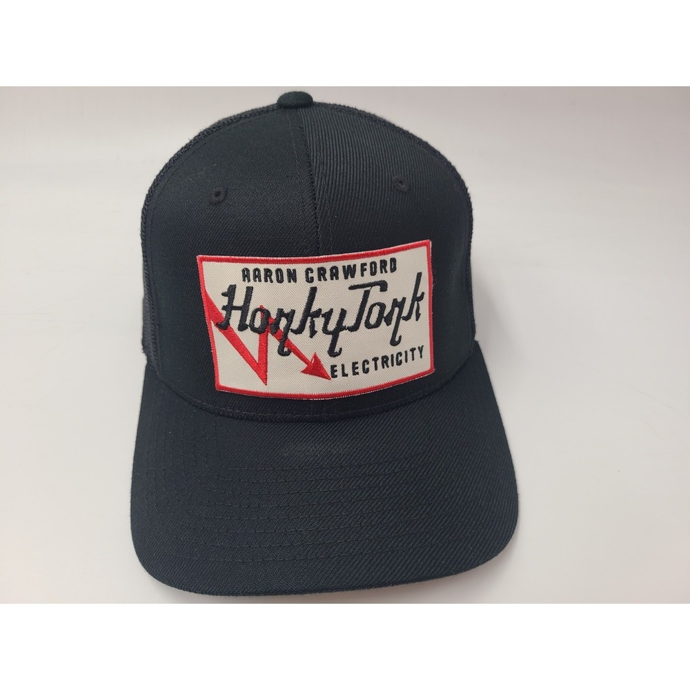 Aaron Crawford Honky Tonk Electricity Album Mesh Trucker Snapback Hat Cap Black‎
